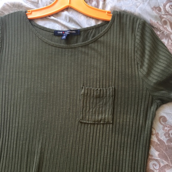 Green Ribbed Bodycon Dress One Clothing S:Large - Picture 4 of 4